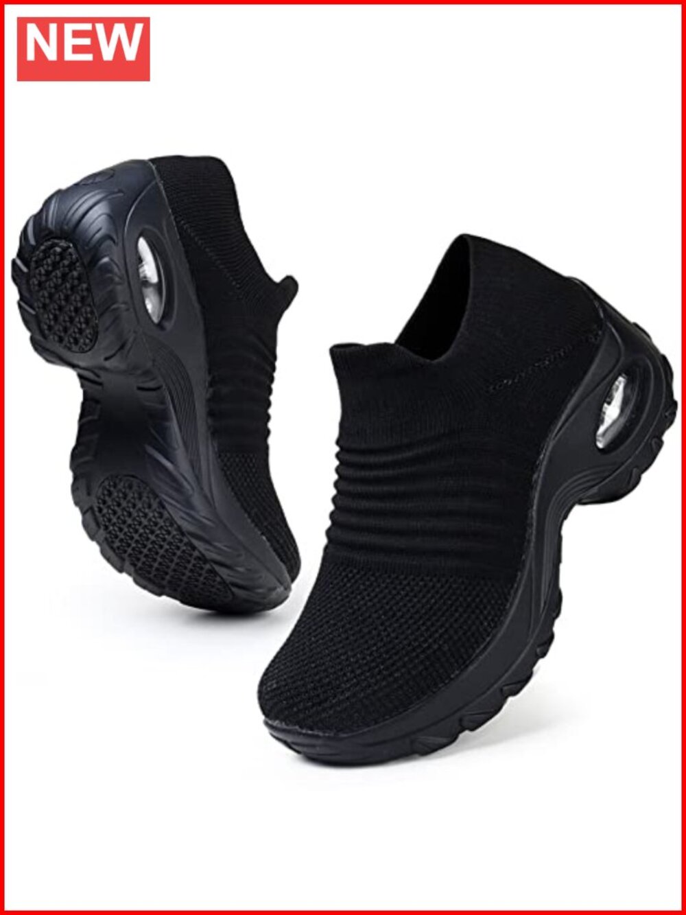 Slip On Walking Sneakers Cushioned Insole Comfort Work Shoes